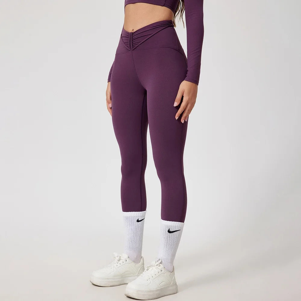 Women's Long-Sleeve Crop Top and Leggings Workout Set