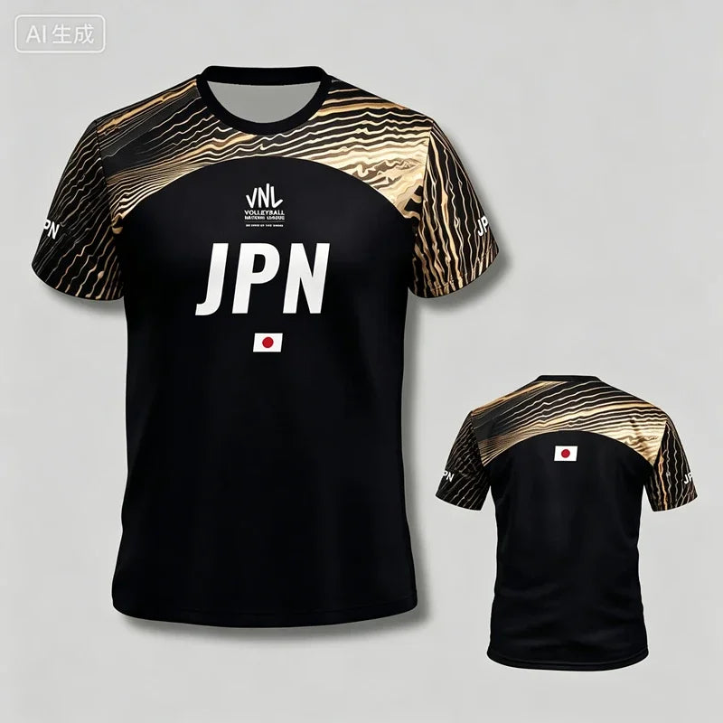 Japan Graphic Volleyball Short Sleeve Jersey For Sports Outfits