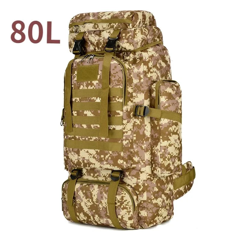 Large Outdoor Backpack with Webbing and Side Compression Straps