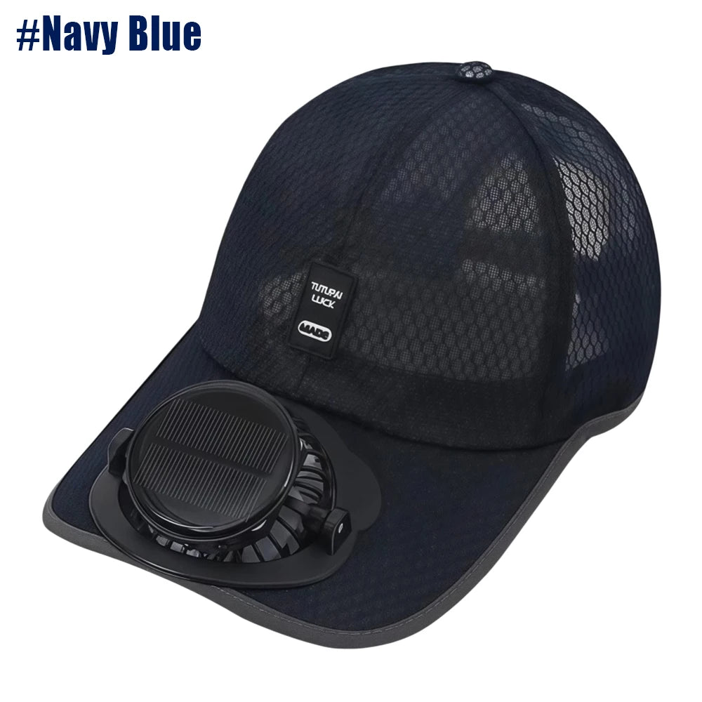 Mesh Baseball Cap with Built In Fan and Adjustable Back