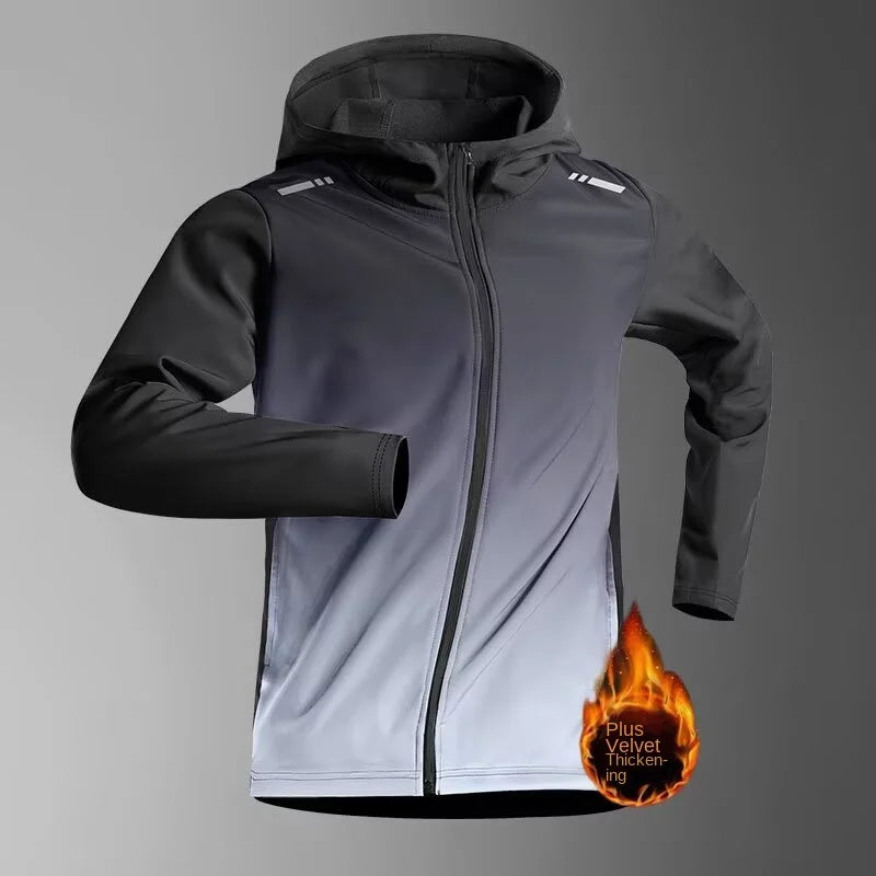 Hooded Long Sleeve Full Zip Running Sports Jacket