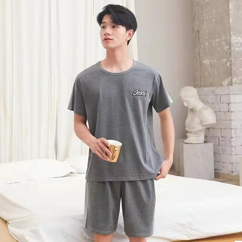 Men's Short Sleeve T Shirt and Shorts Pajama Set