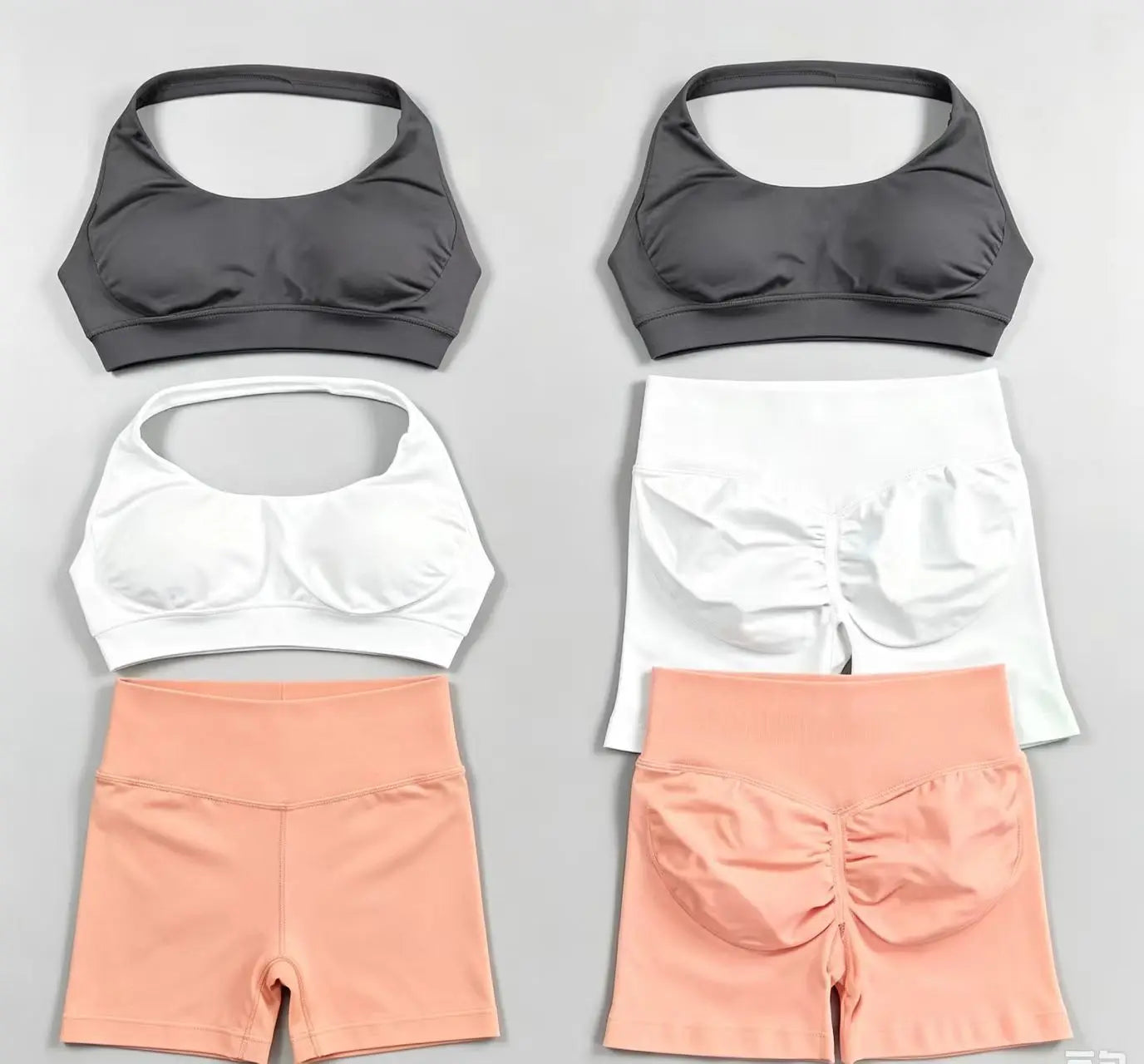 Women's Twist Halter Bra And Shorts Yoga Set
