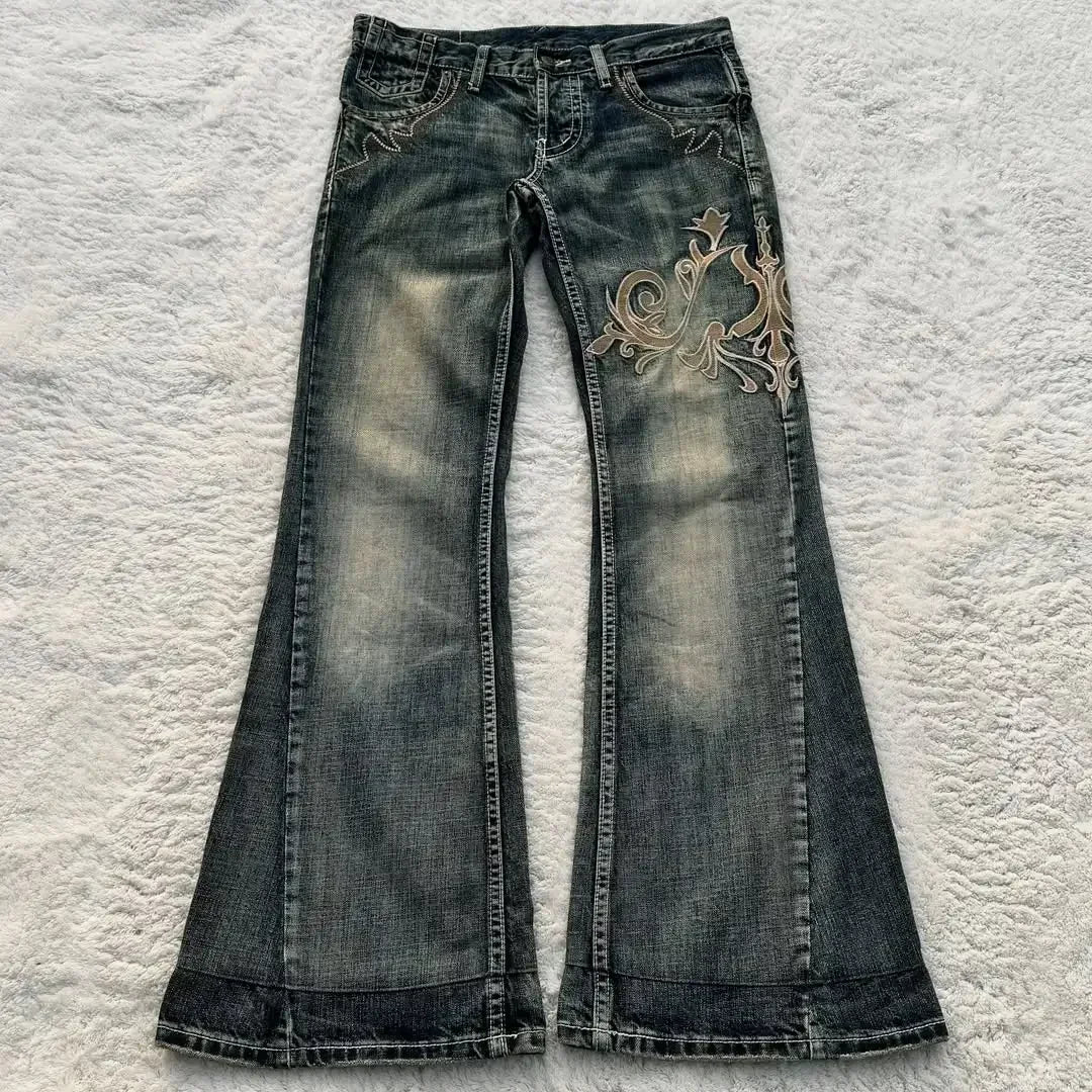 Women's Totem Graphic Wide Leg Denim Jeans For Everyday Outfits