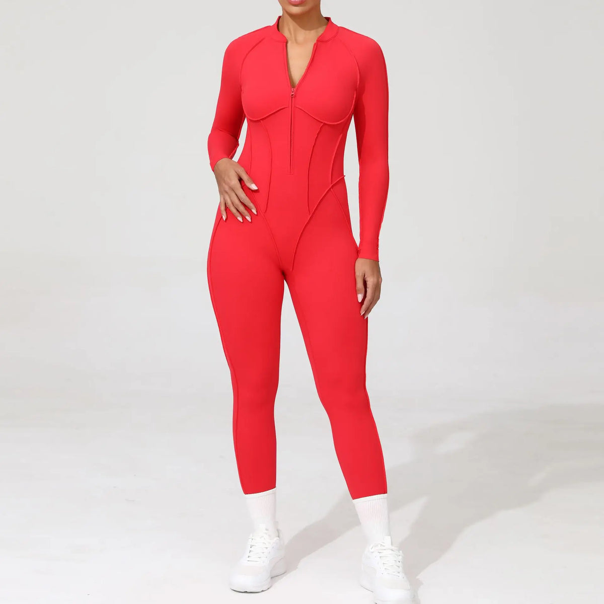 Women's Contoured Workout One Piece with Back Cutout and Multiple Sleeve Styles