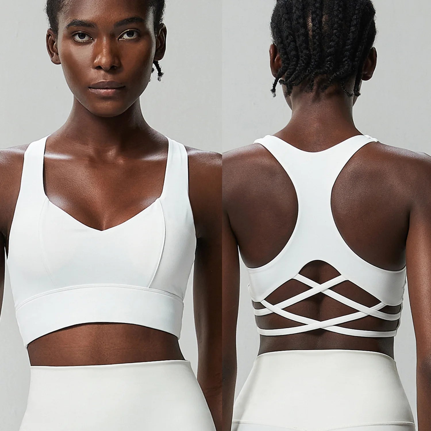 Women's Racerback Lattice Strap Sports Bra