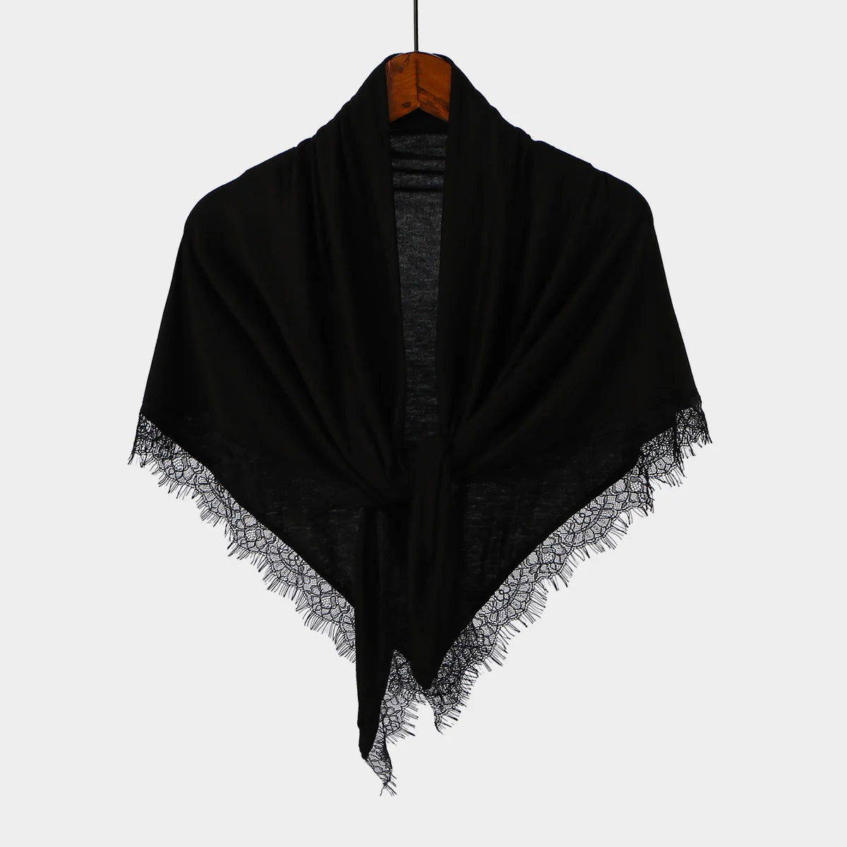 Solid Triangle Head Scarf with Tie Back Styling