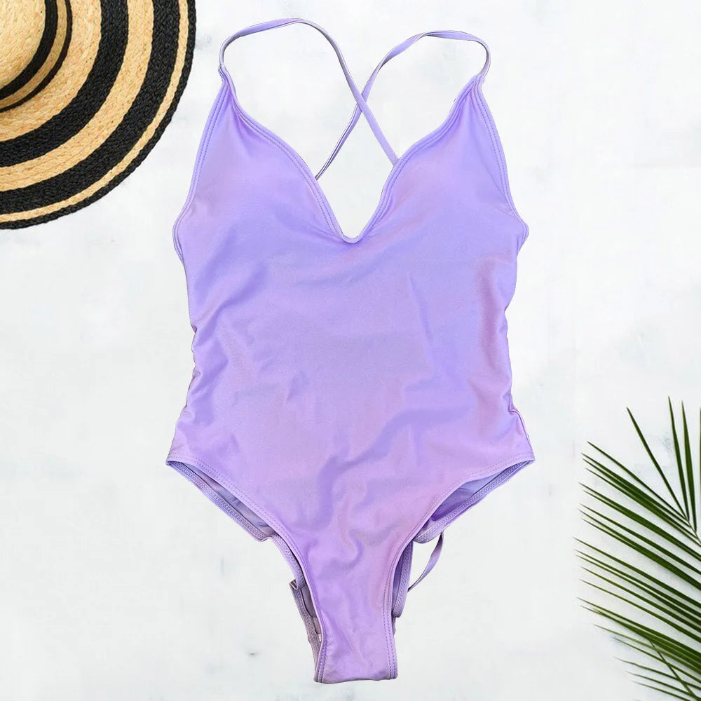 Plus Size Solid One-Piece Swimsuit