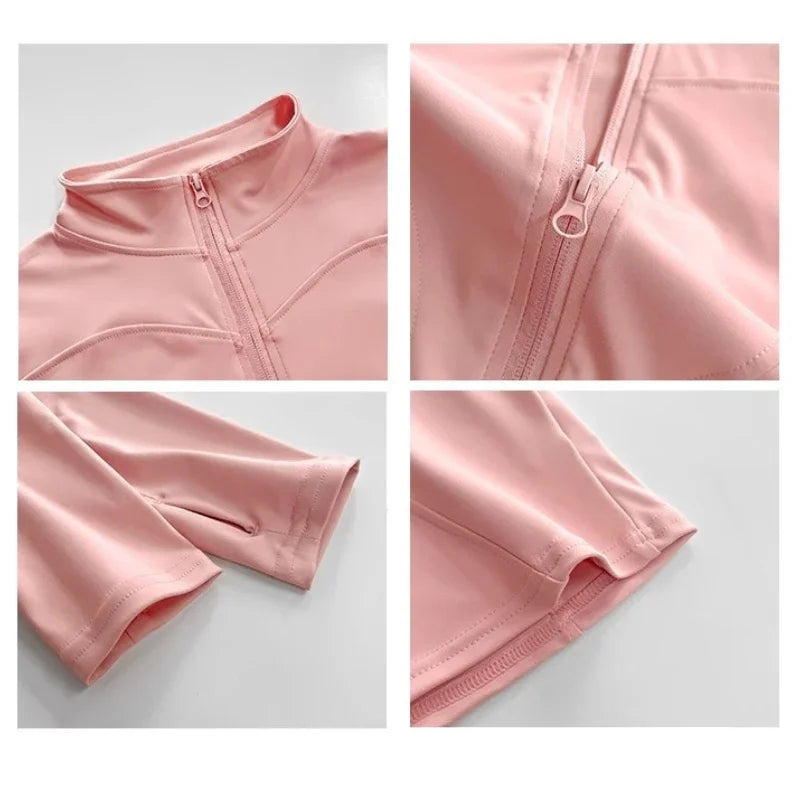 Slim-Fit Long-Sleeve Zip-Front Yoga Jacket