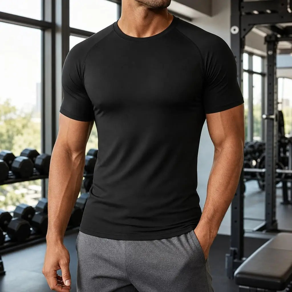 Plain Compression Pack Options Short Sleeve T-shirt For Sports Outfits