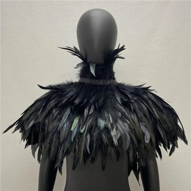 Layered Feather Shoulder Cape for Layering over Outfits