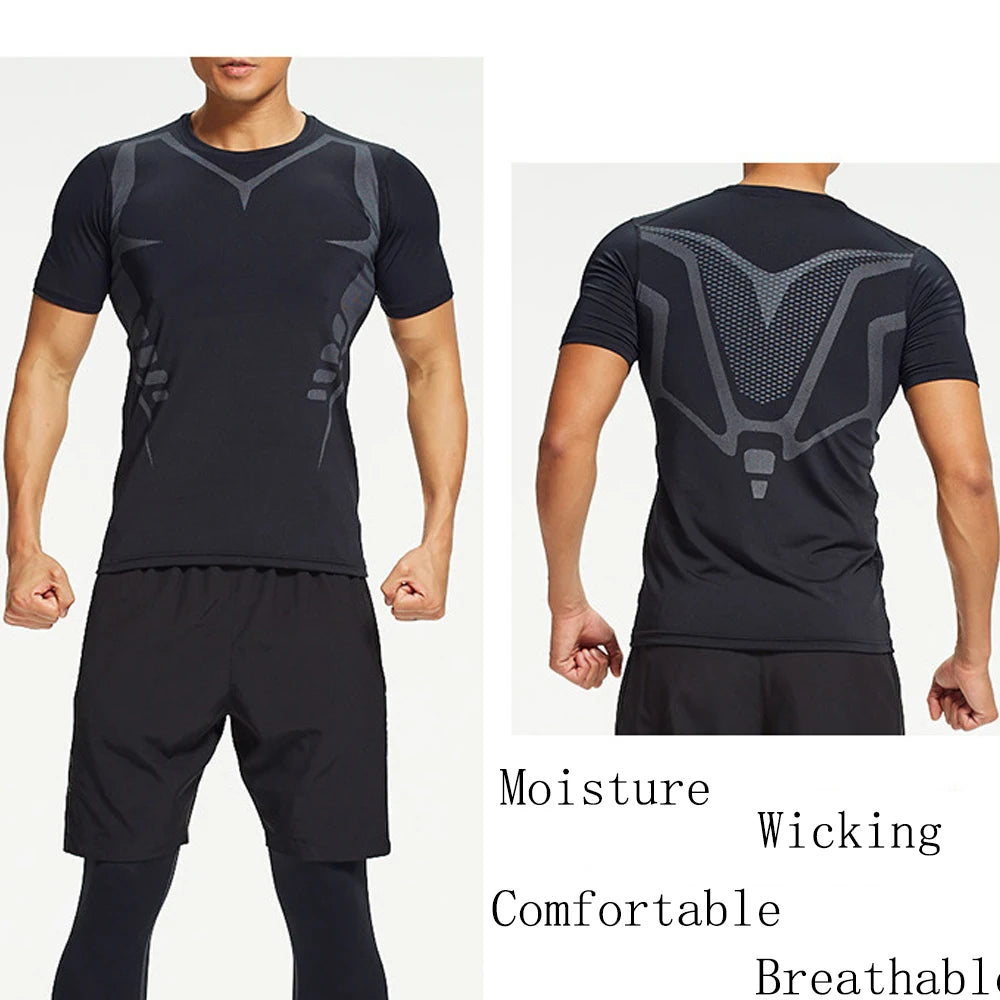 Fitted Sports Compression Shirt with Original Sleeve Style Options