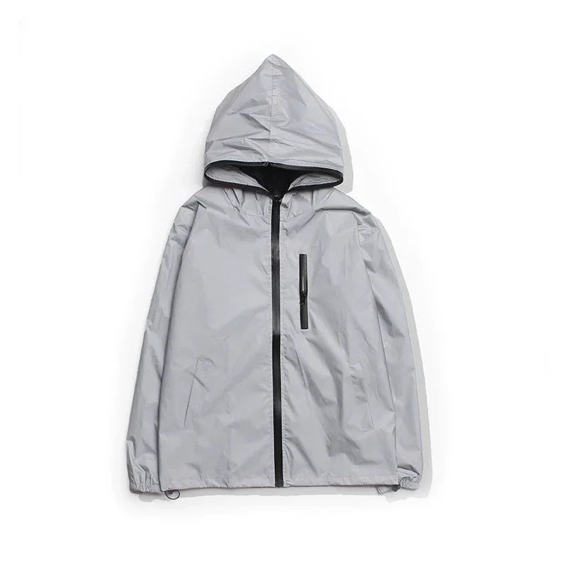 Hooded Long Sleeve Full Zip Casual Streetwear Jacket