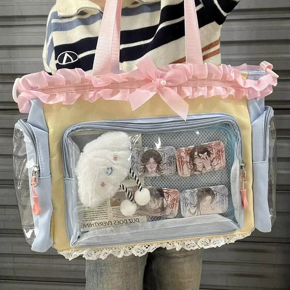 Decorative Display Tote Bag with Transparent Front Pocket