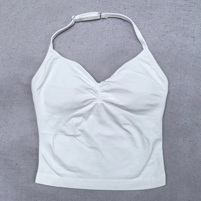 Women's Longline Tank And Shorts Yoga Set For Workout Outfits