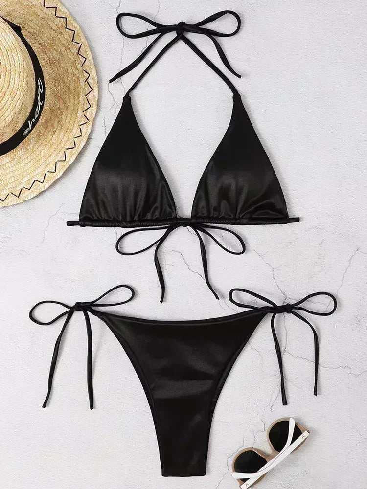 Shiny Halter Bikini