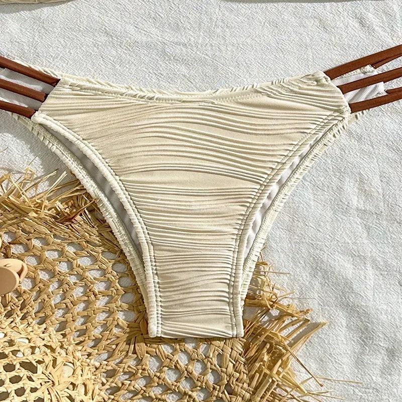 Striped Ruched Bikini