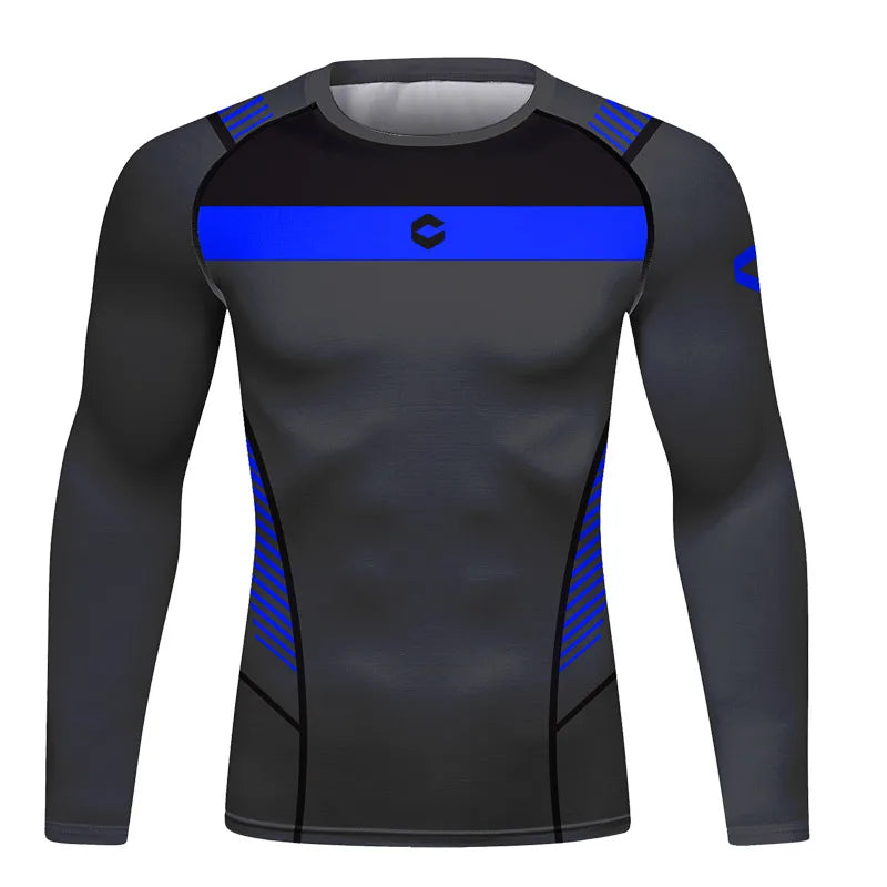Graphic Compression Long Sleeve Rash Guard For Sports Outfits