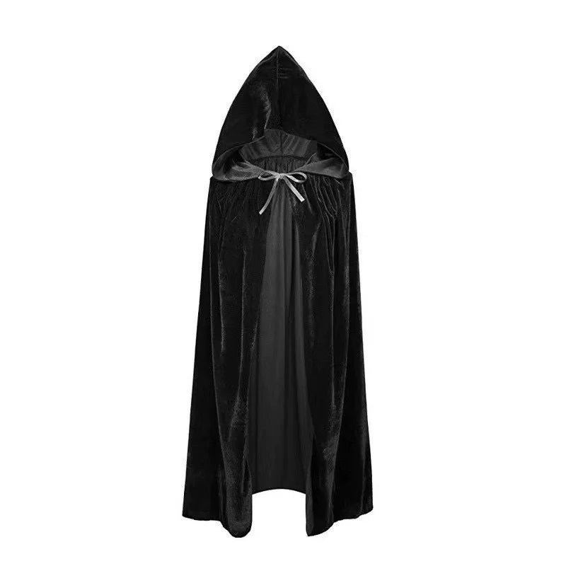 Velvet Hooded Cape for Layering over Tops and Dresses