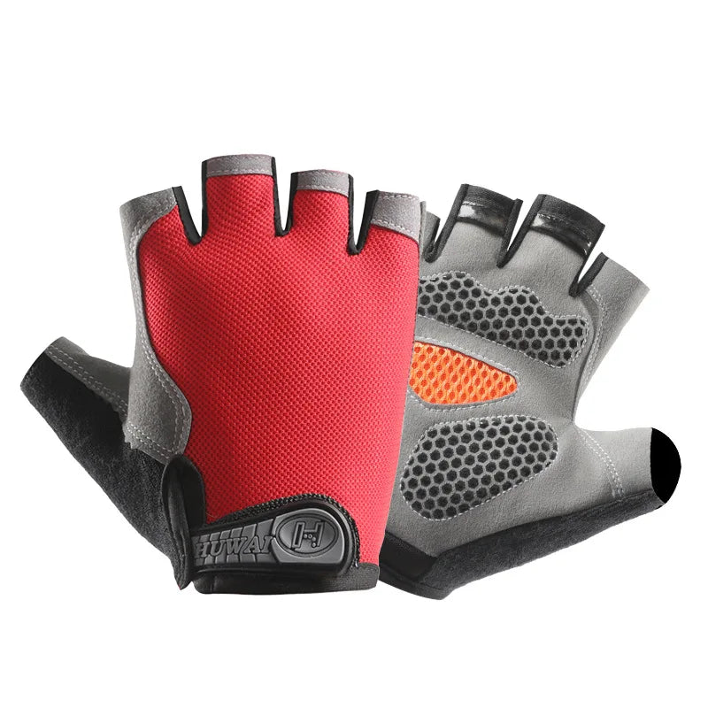 Fingerless Cycling Gloves with Adjustable Short Wrist Straps