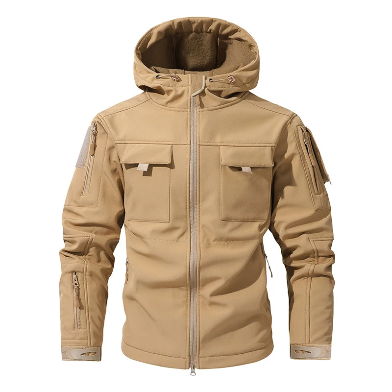 Men's Hooded Camouflage Softshell Jacket
