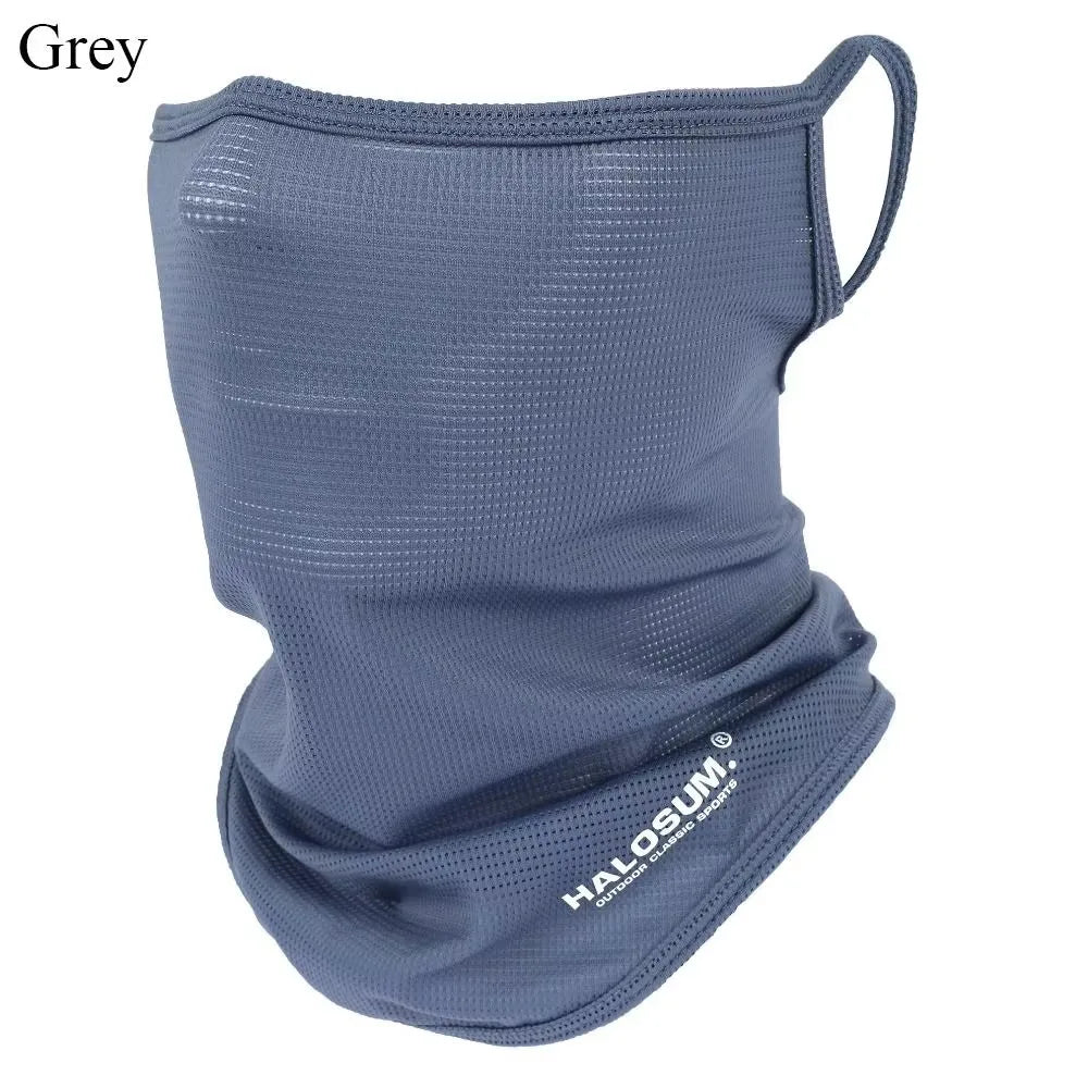 Solid Ear Loop Neck Scarf with Lower Face Cover