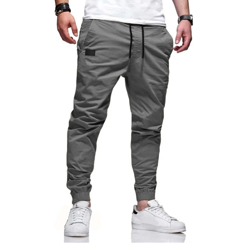 Men's Multi Pocket Drawstring Waist Casual Cargo Pants