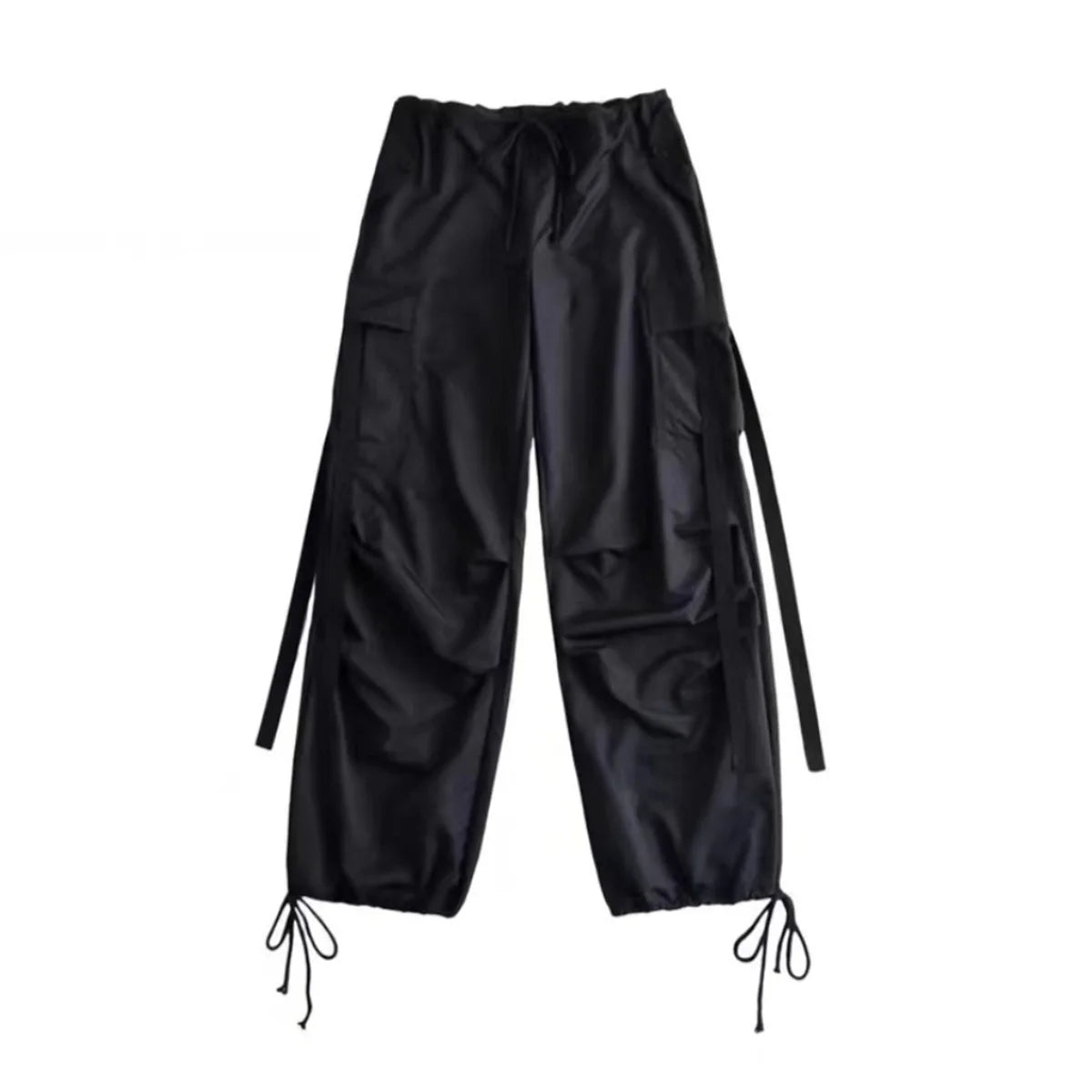 Women's Cargo Pants with Hanging Ties and Adjustable Leg Openings