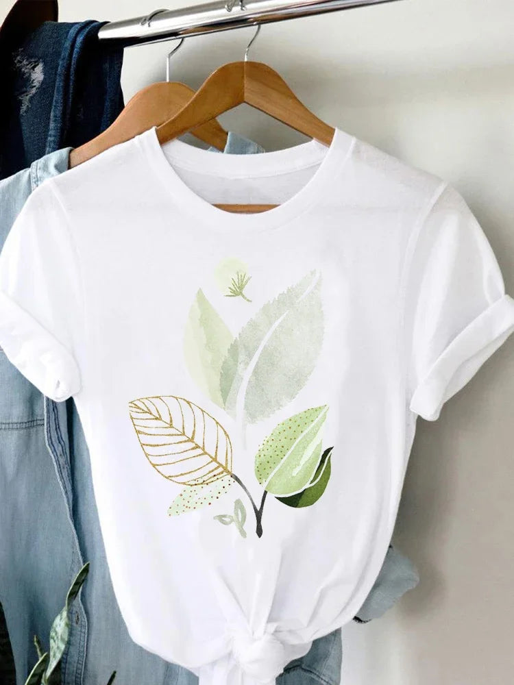 Women's Nature Graphic Modal Short-Sleeve Crewneck T-Shirt
