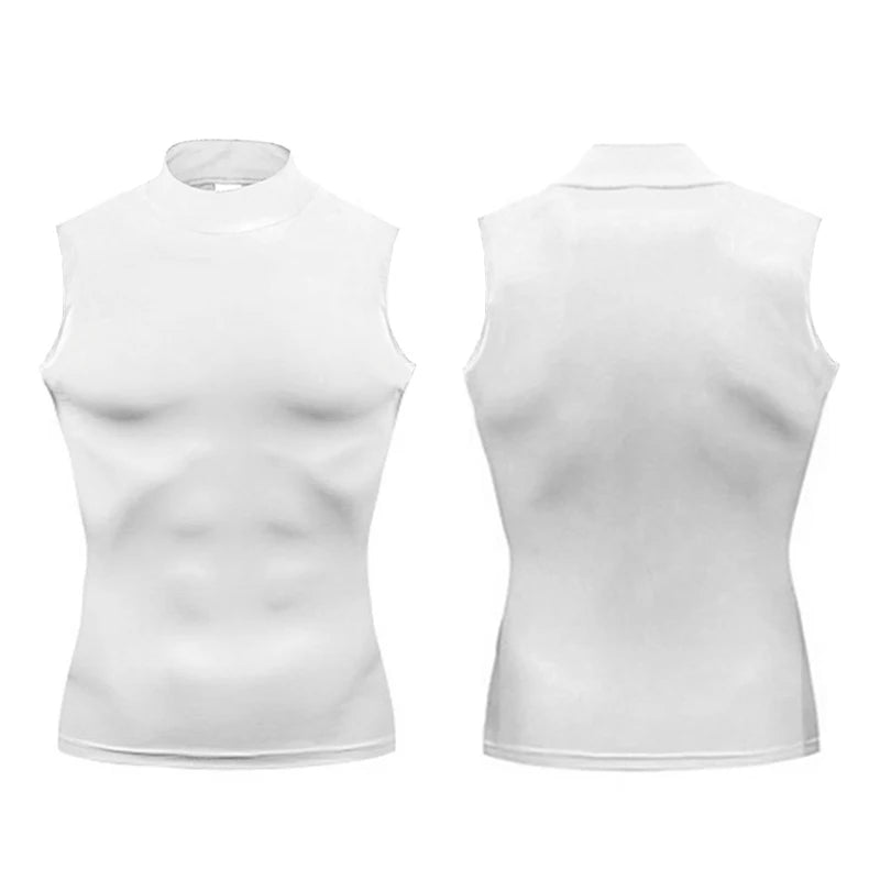 Mock Neck Compression Sleeveless Tank Top For Sports Outfits