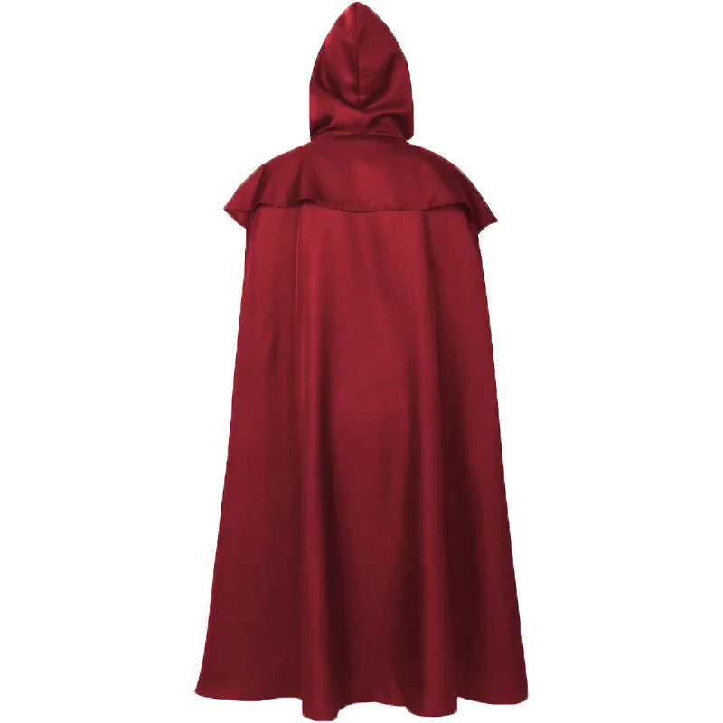 Long Hooded Tie Front Cape for Layering over Outfits