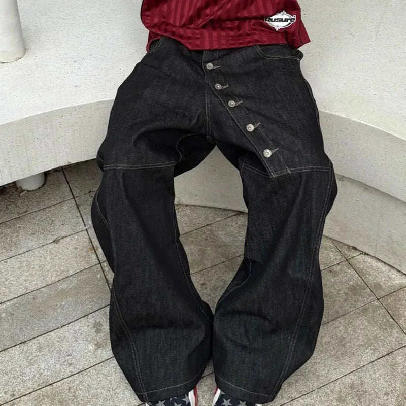 Men's Wide Leg Denim Jeans for Casual Everyday Wear