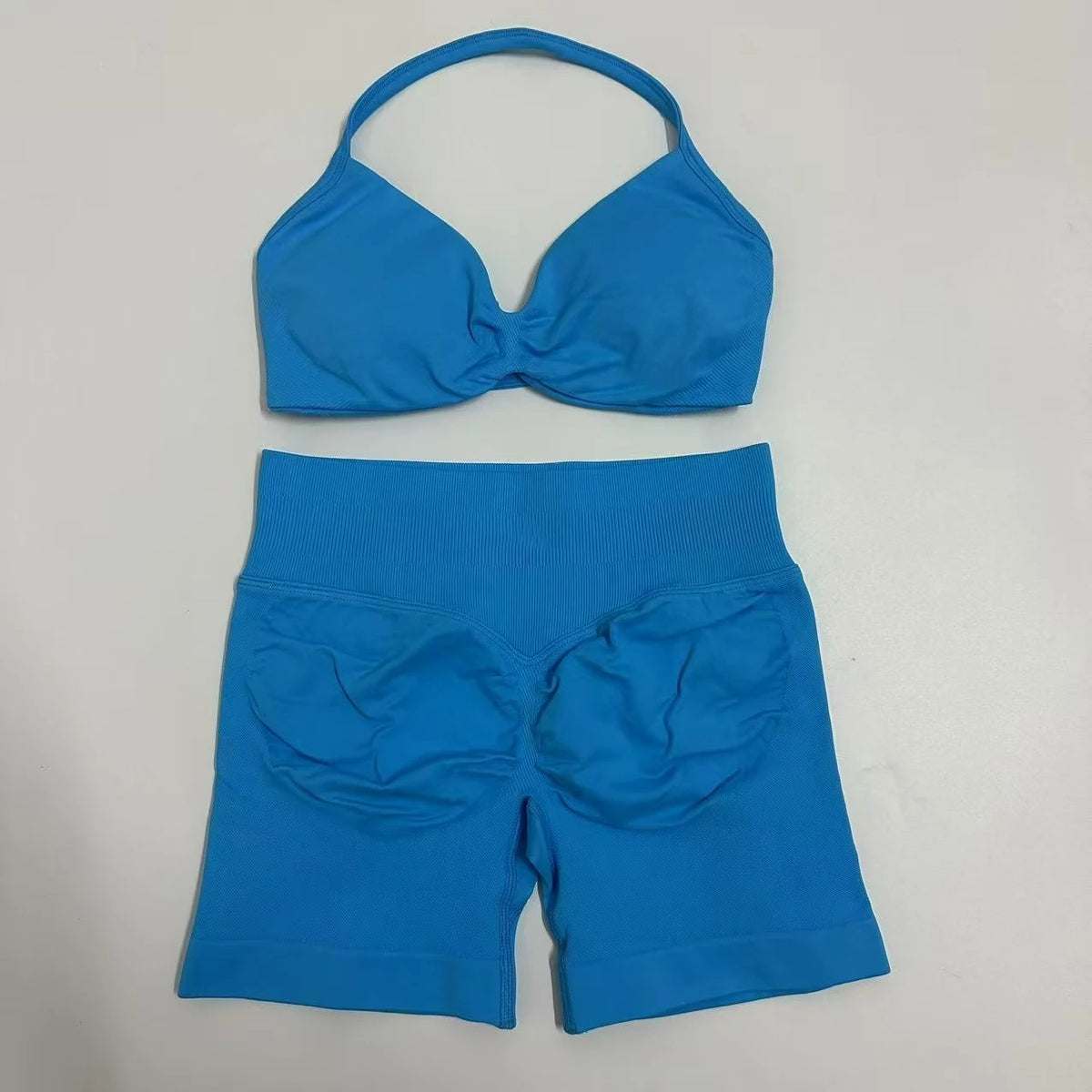 Women's Strappy Bra And Shorts Yoga Set For Workout Outfits