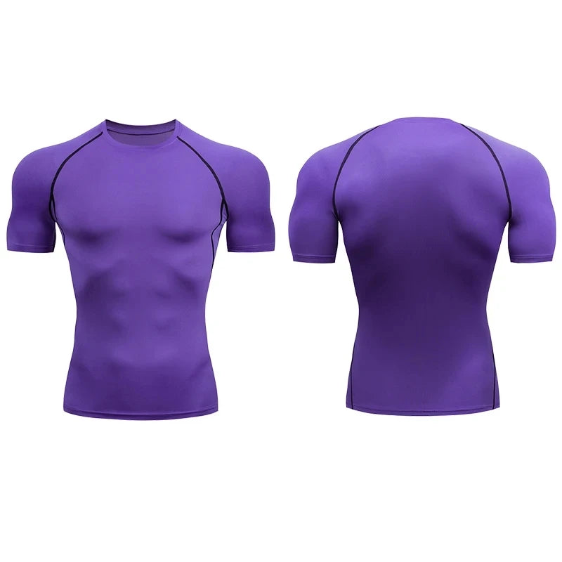 Fitted Sports Compression Shirt with Original Sleeve Style Options