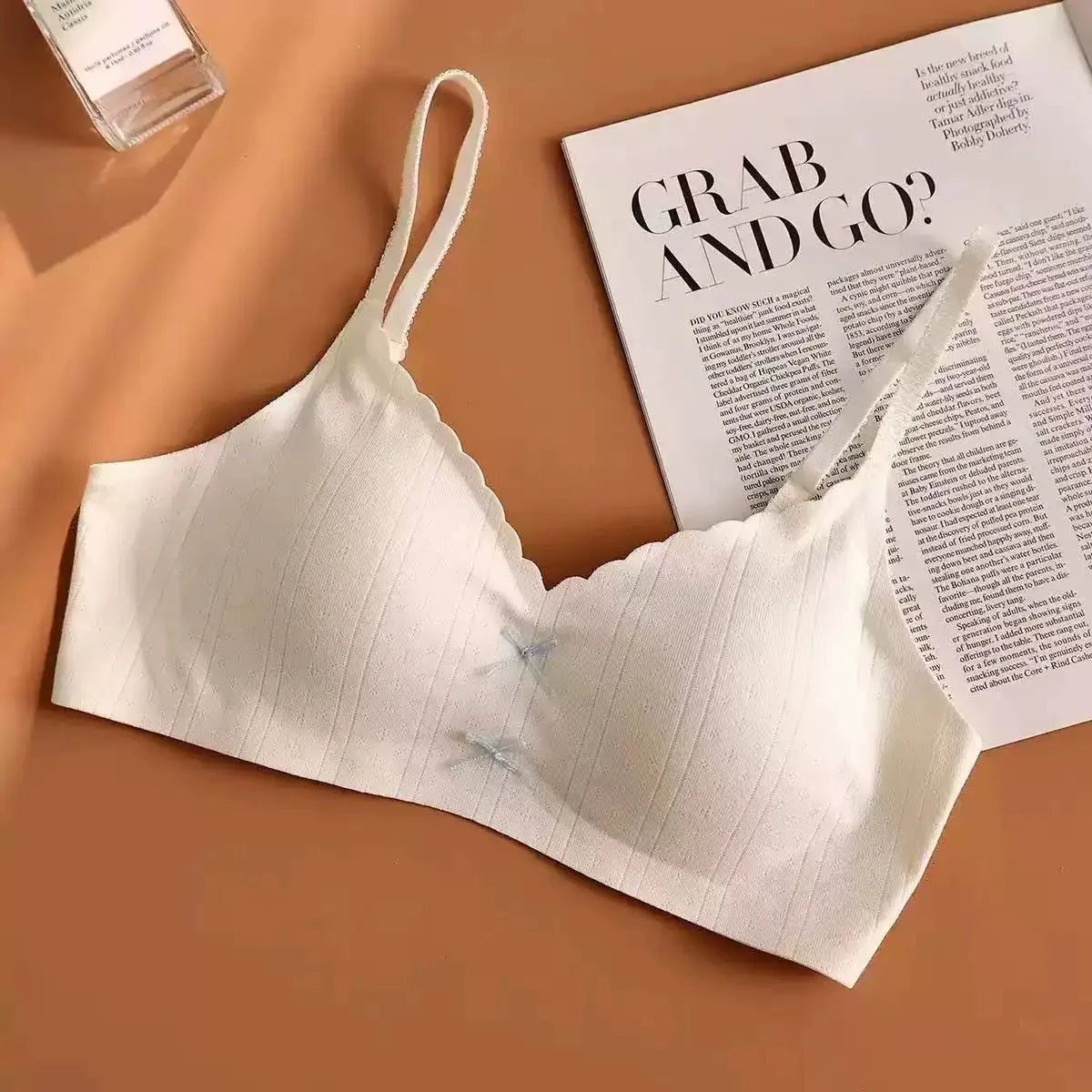 Women's Scallop Edge Bralette with Bow Front Detail