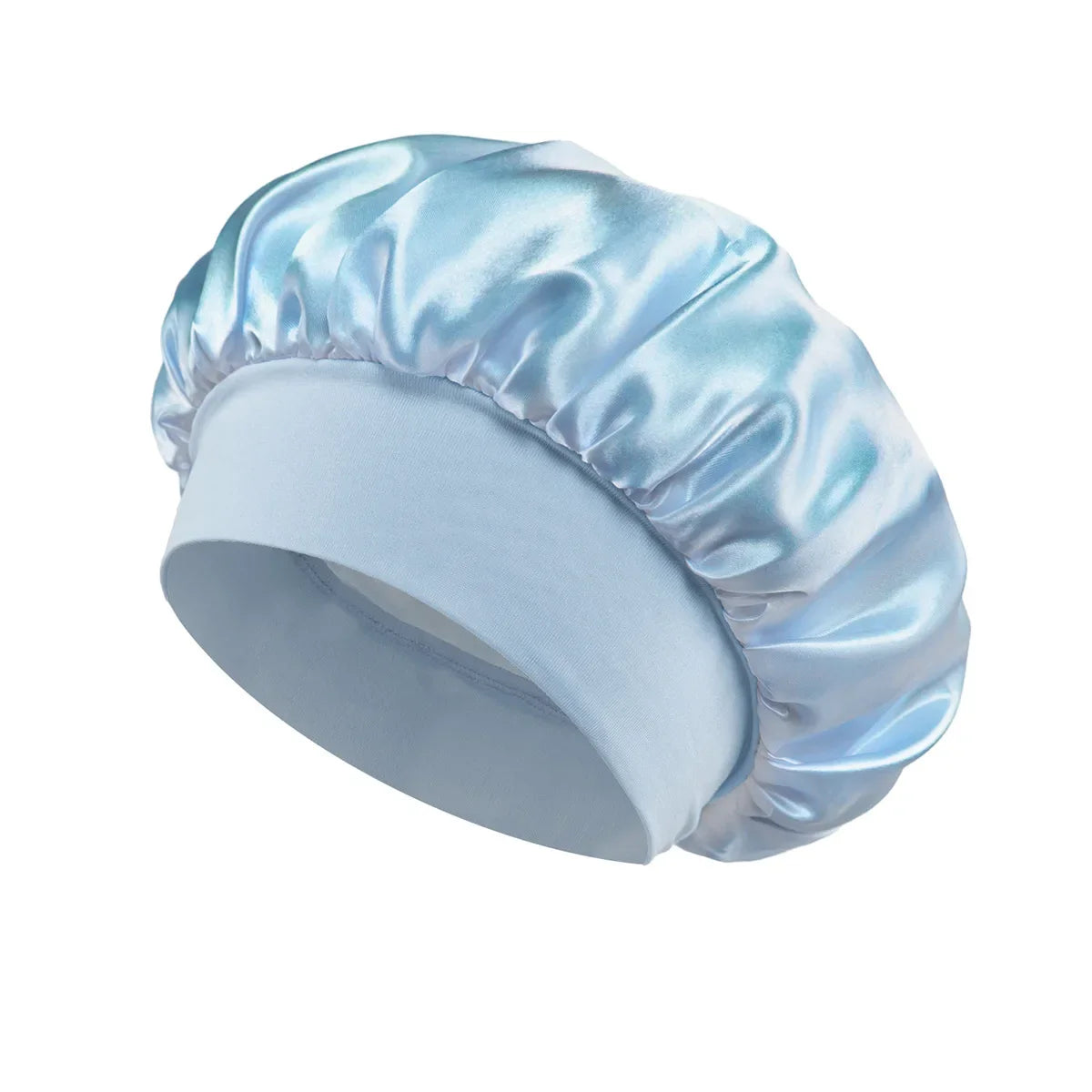 Women's Satin Sleep Bonnet with Wide Elastic Band and Color Options