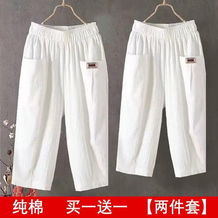 Women's Loose Cropped Harem Pants For Workout Outfits