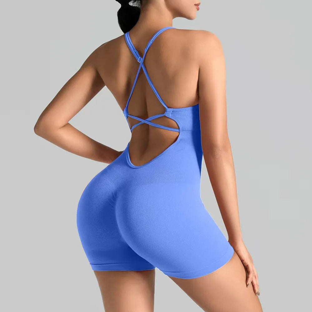 Women's Strappy Back Yoga Romper
