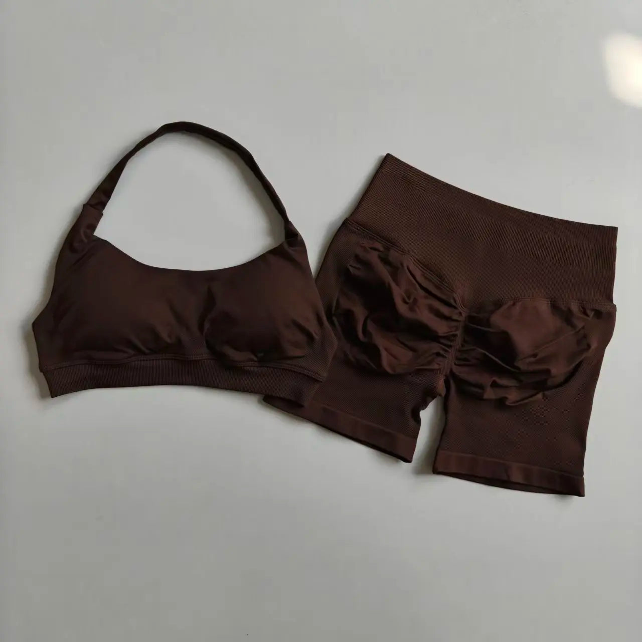Women's Halter Sports Bra and Shorts Set
