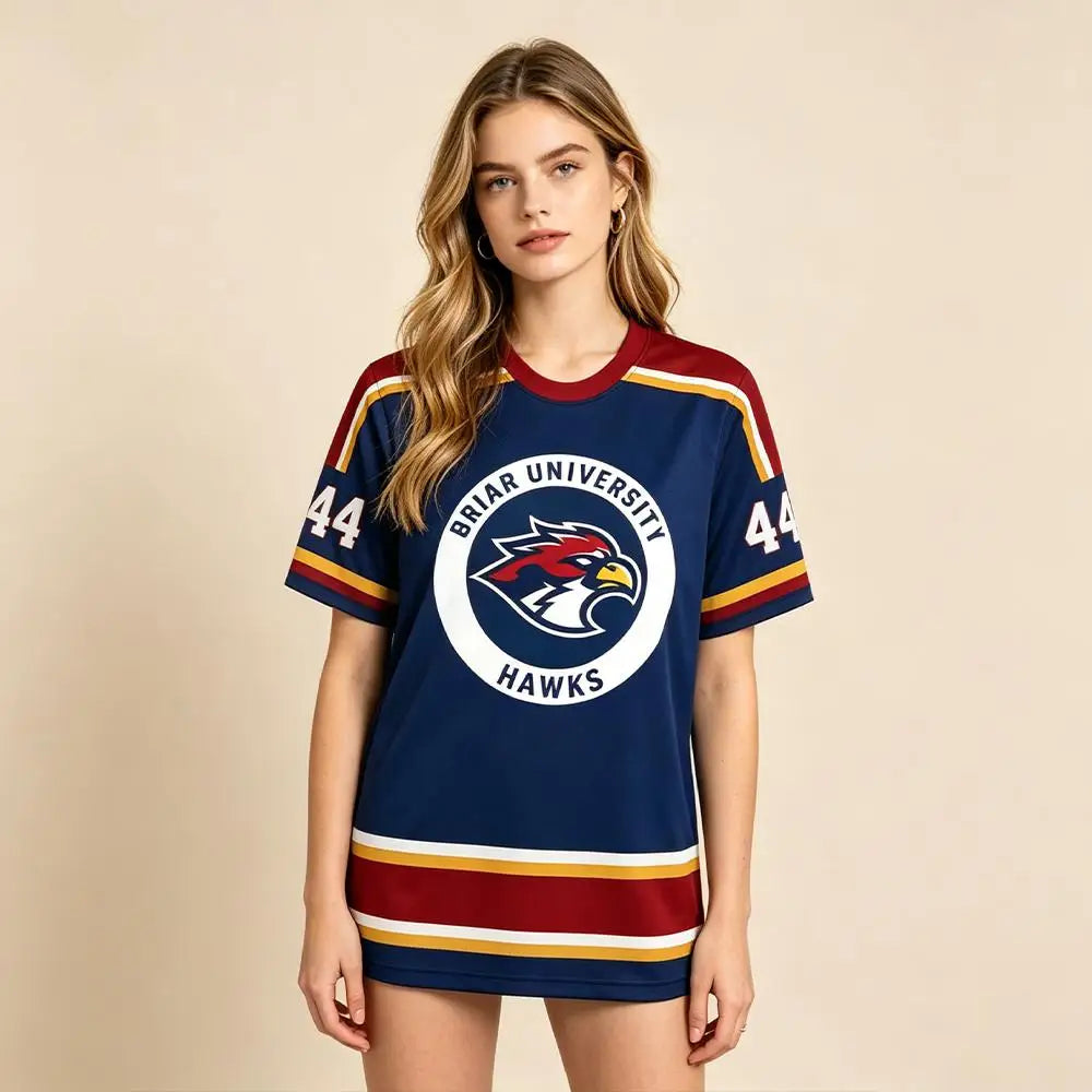 Briar University Number Graphic Short Sleeve Jersey For Sports Outfits