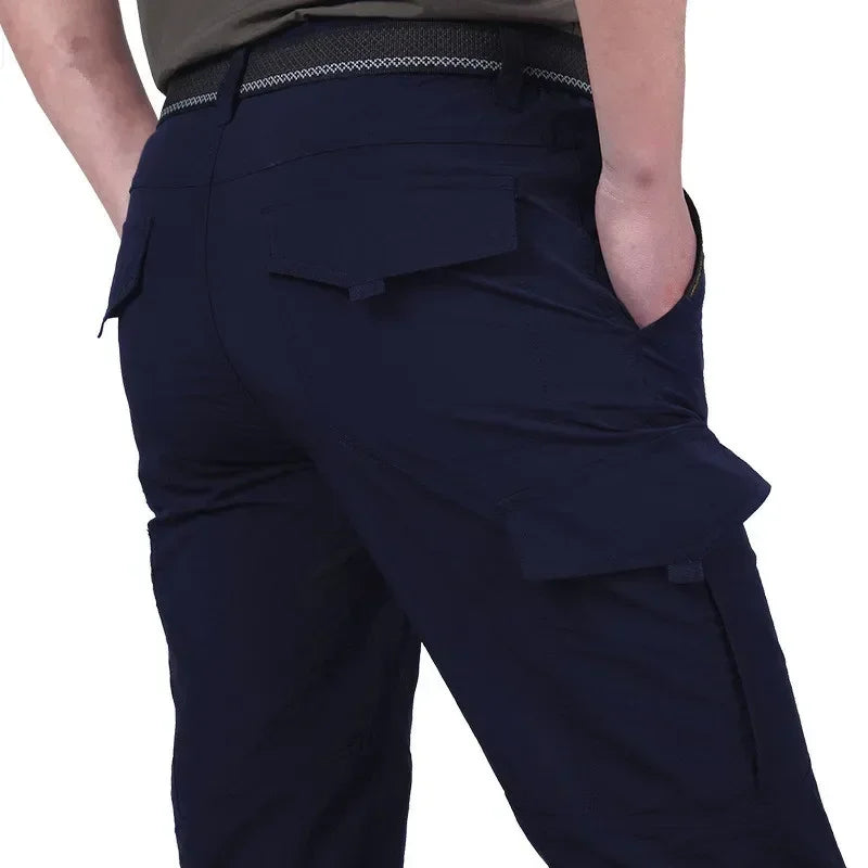 Men's Thin Quick Dry Cargo Pants with Utility Pockets