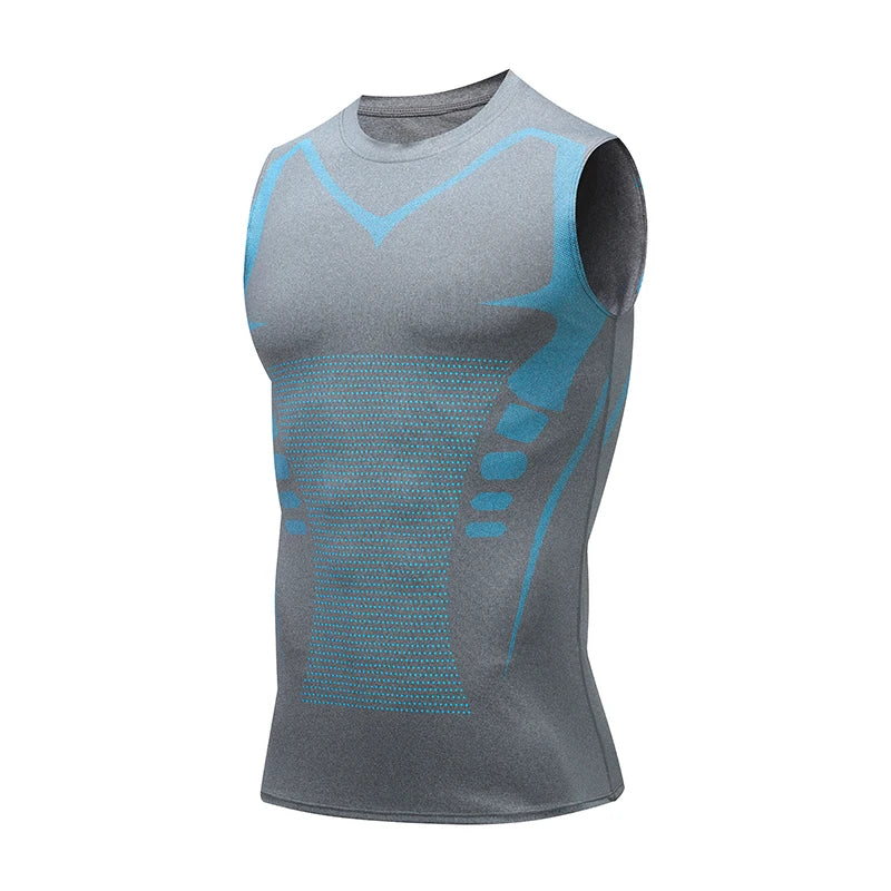 Men's Sleeveless Training Tank Top with Contrast Seam Details