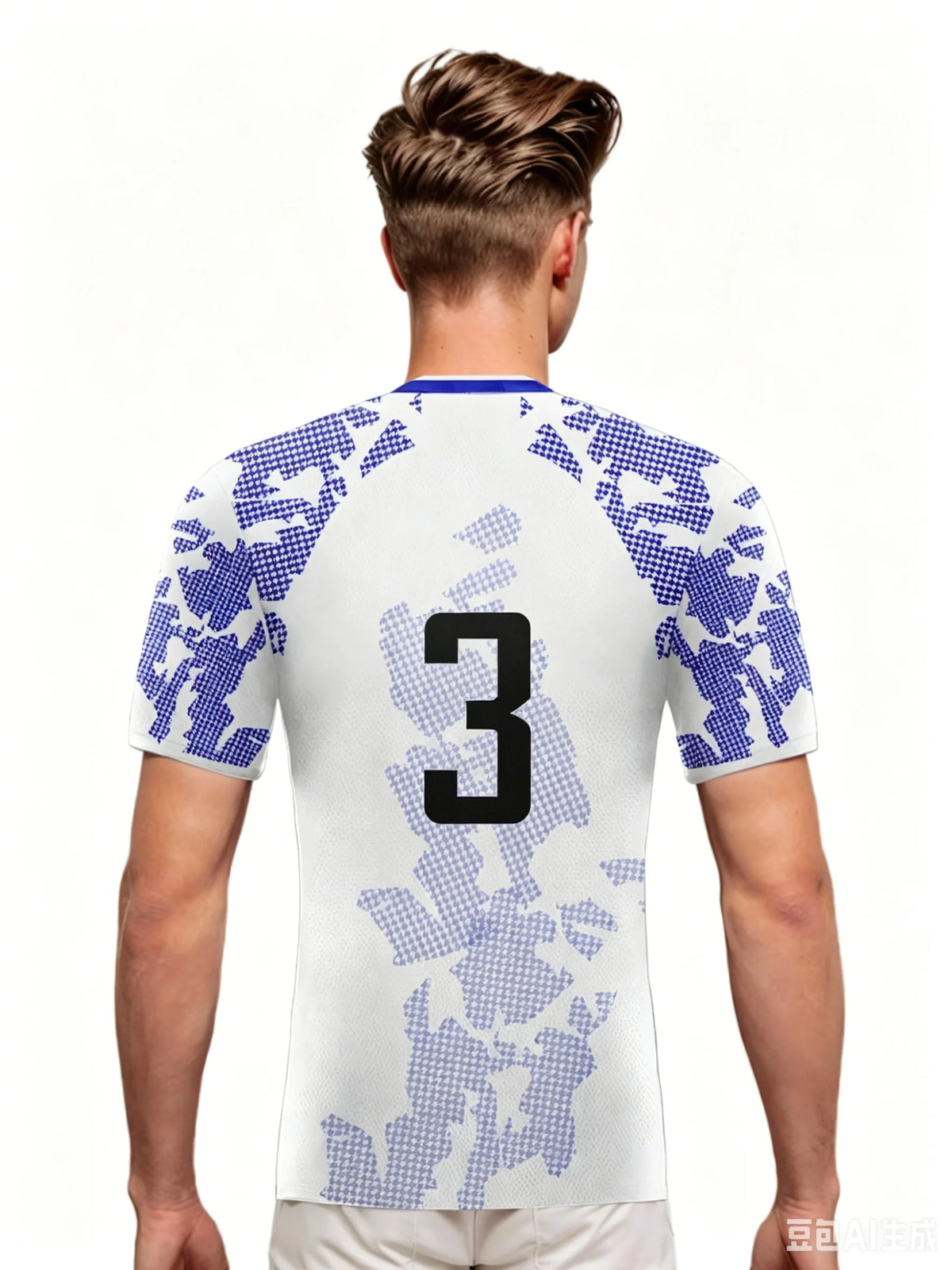 USA Graphic Short Sleeve Collared Sports Jersey with Number Print