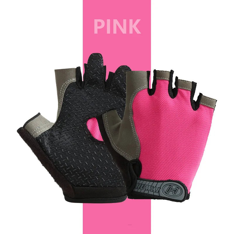 Fingerless Cycling Gloves with Adjustable Short Wrist Straps
