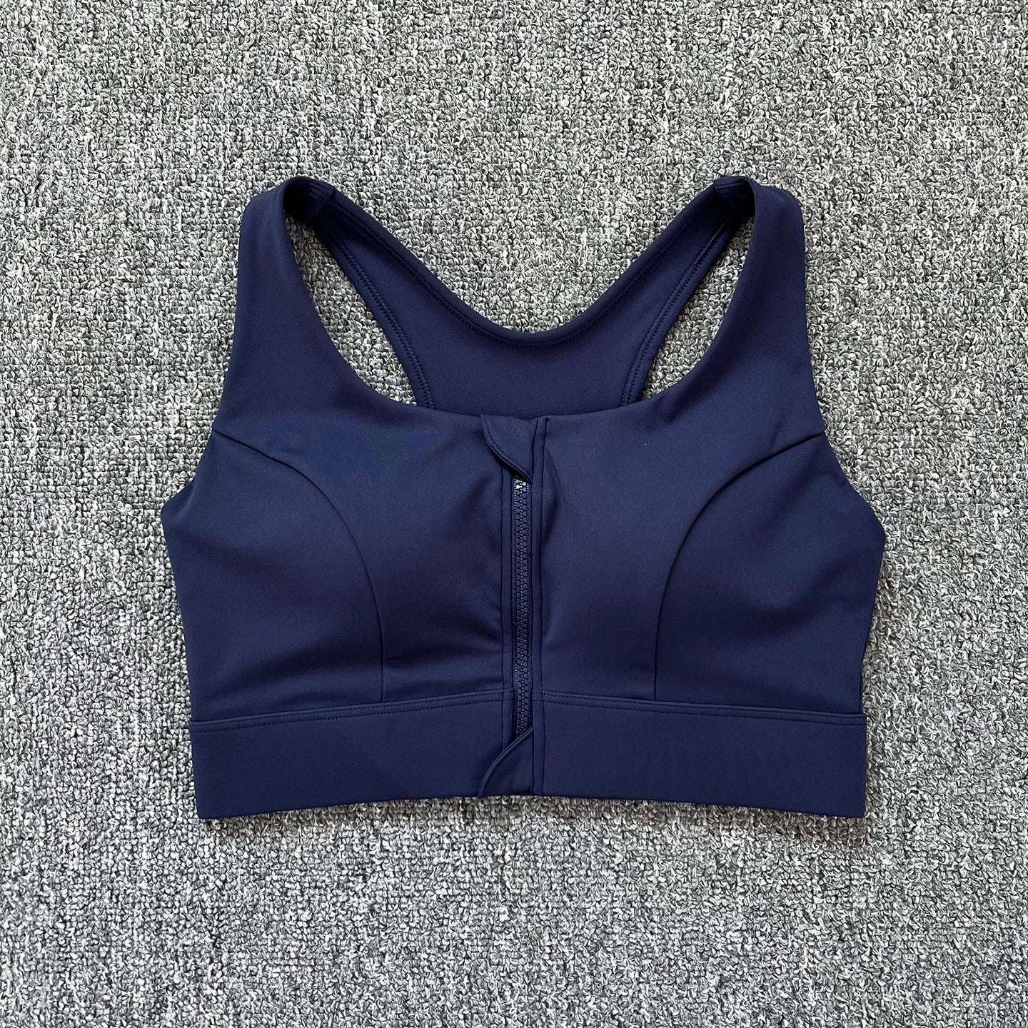 Women's Front Zip Keyhole Back Sports Bra