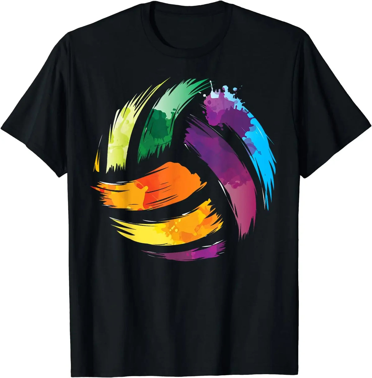 Colorful Volleyball Graphic Short Sleeve T-shirt For Sports Outfits