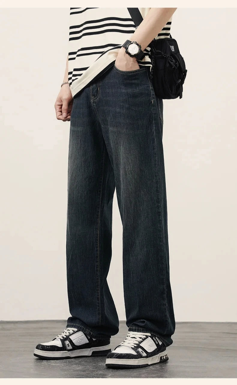 Men's Wide Leg Denim Jeans for Casual Everyday Wear