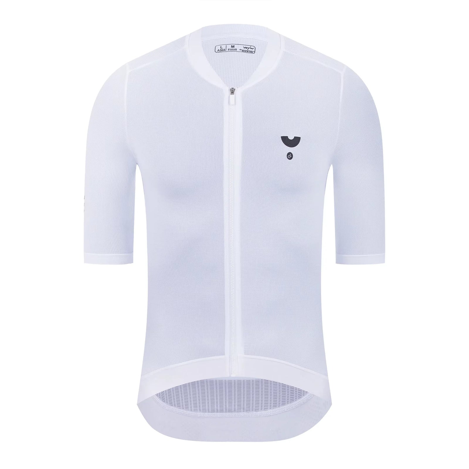 Men's V-Neck Short Sleeve Full-Zip Cycling Jersey with Rear Pockets
