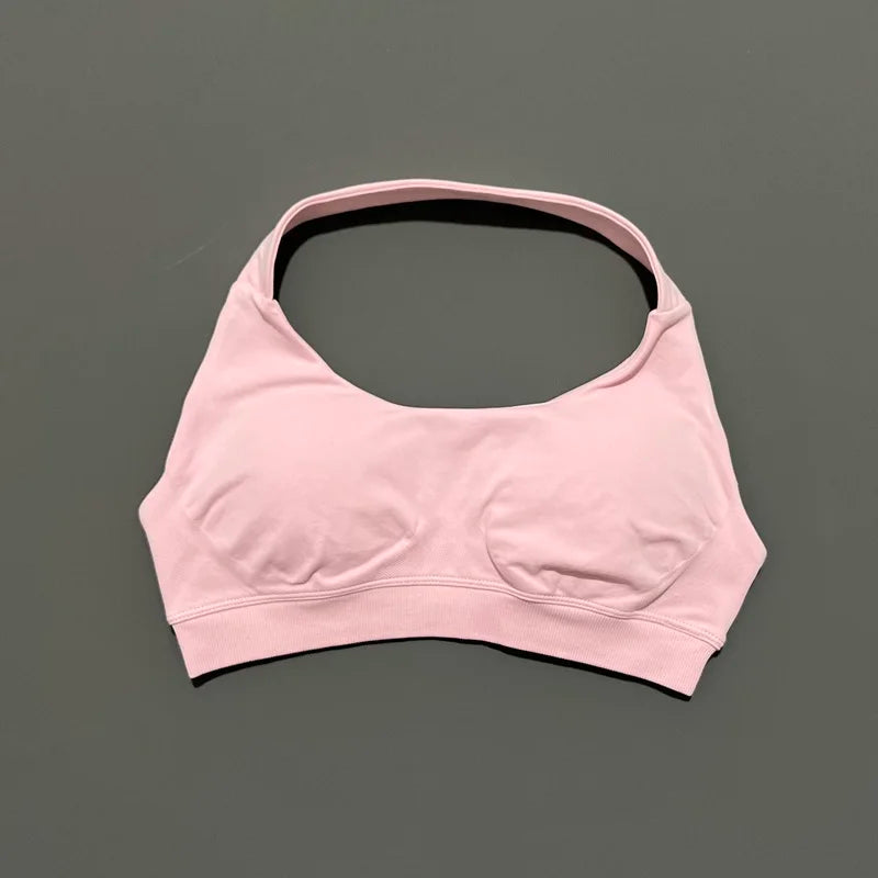 Women's Ruched Halter Neck Sports Bra