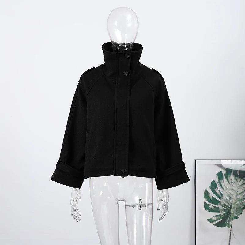 Women's Stand-Collar Button-Front Jacket